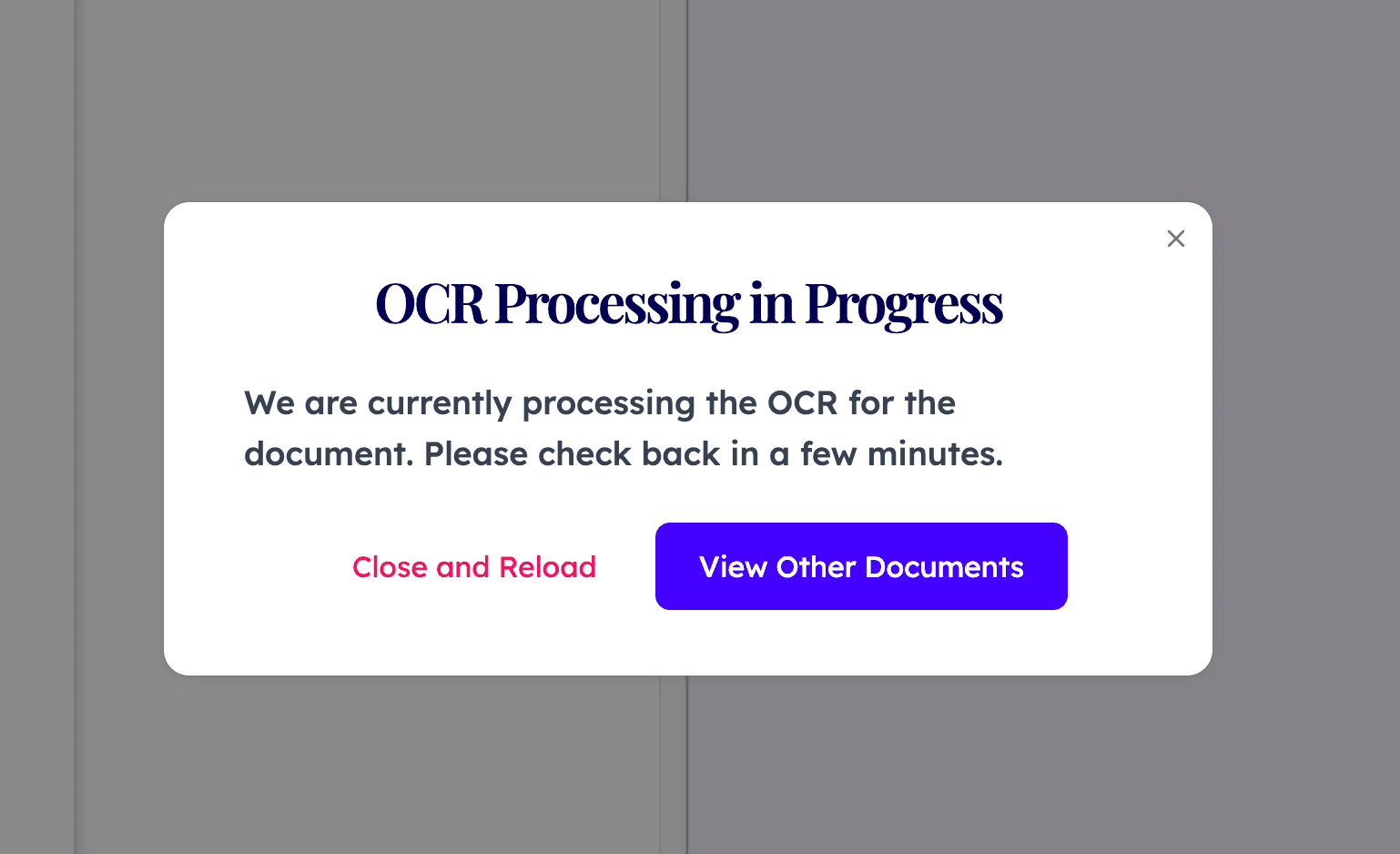 Support for Optical Character Recognition (OCR)